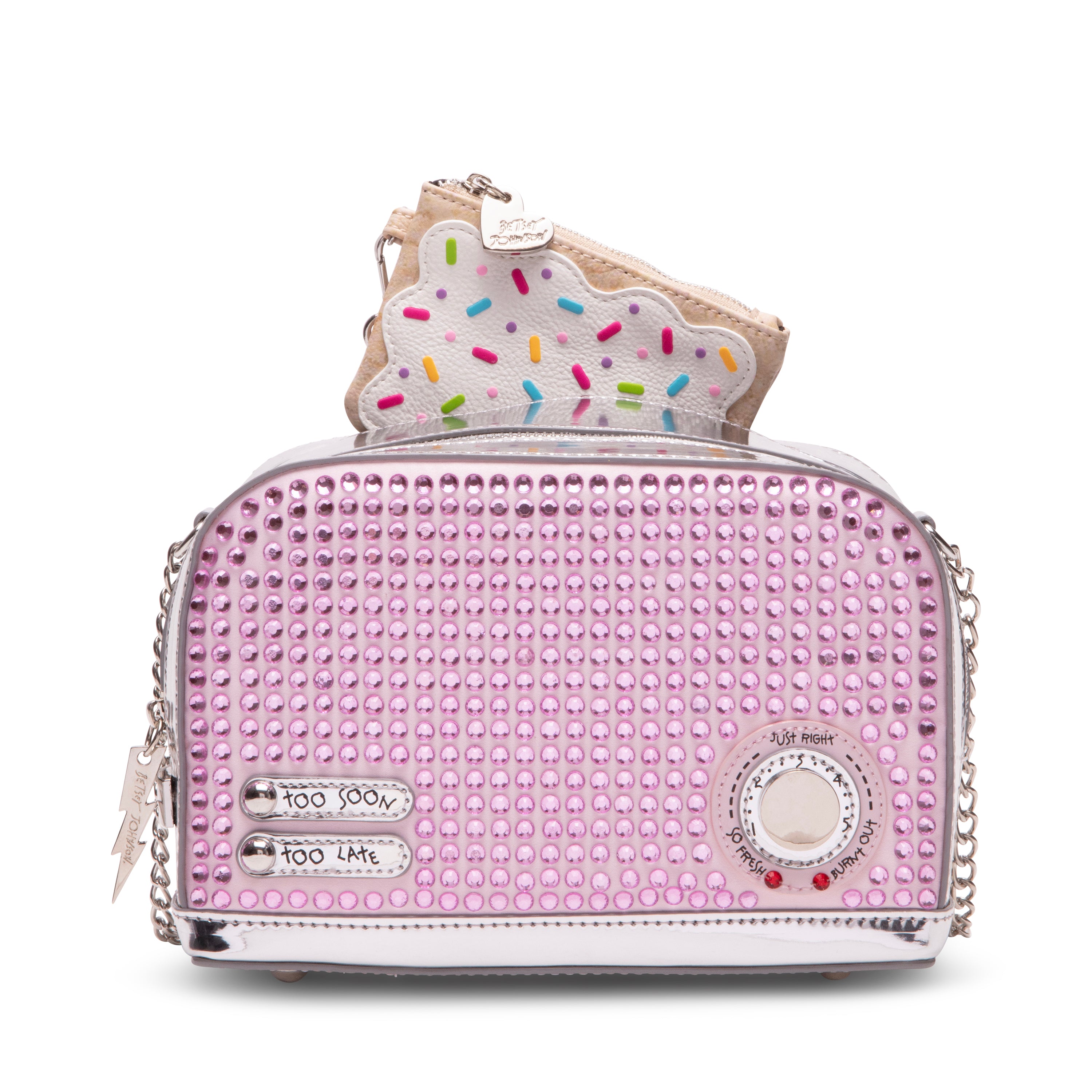 Betsey Johnson Let s Get Toasted Crossbody Pink