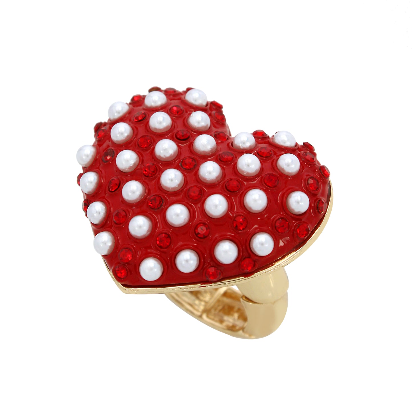 Betsey Johnson Betseys Best Pearl Heart Cocktail Ring