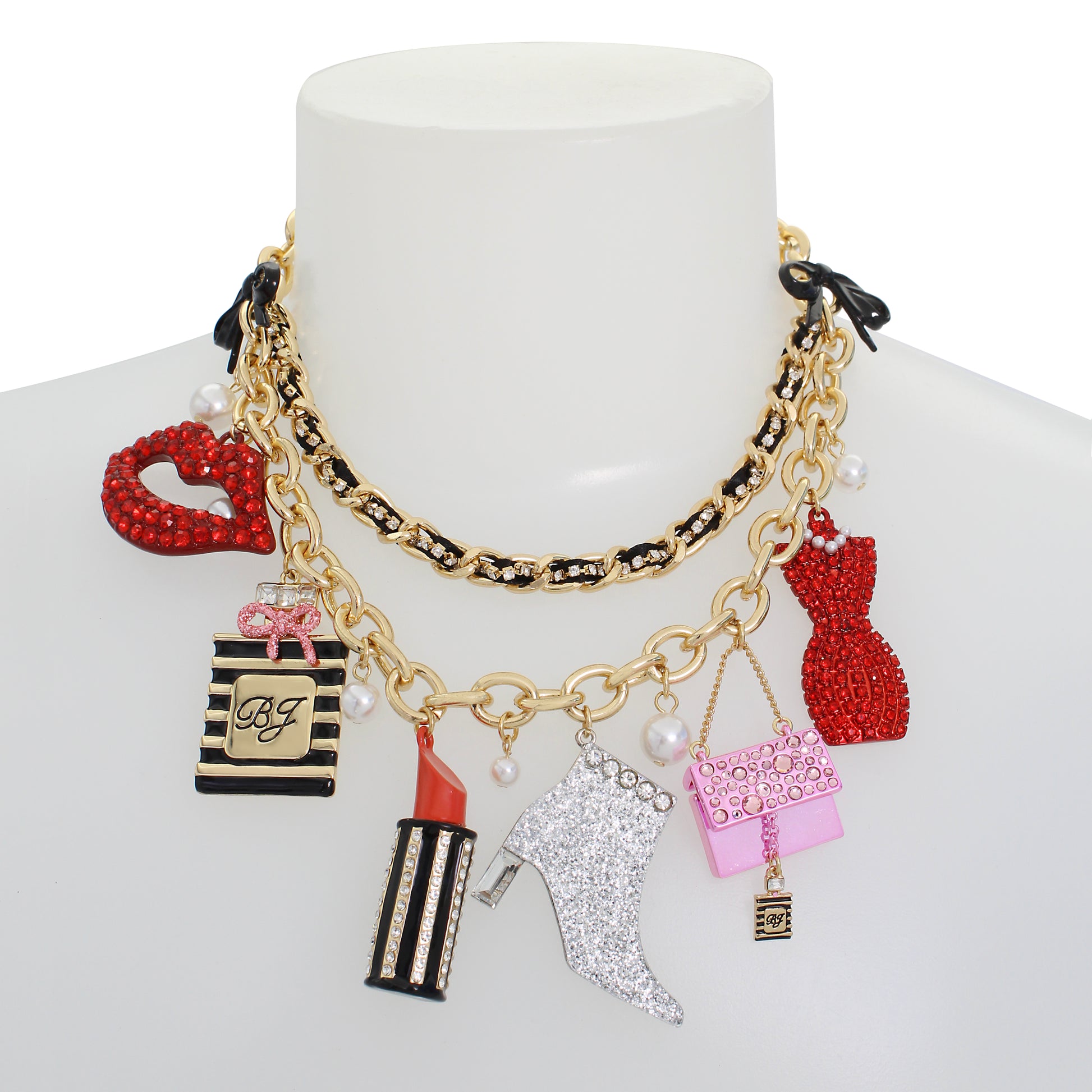 Betsey Johnson Going All Out Statement Charm Necklace