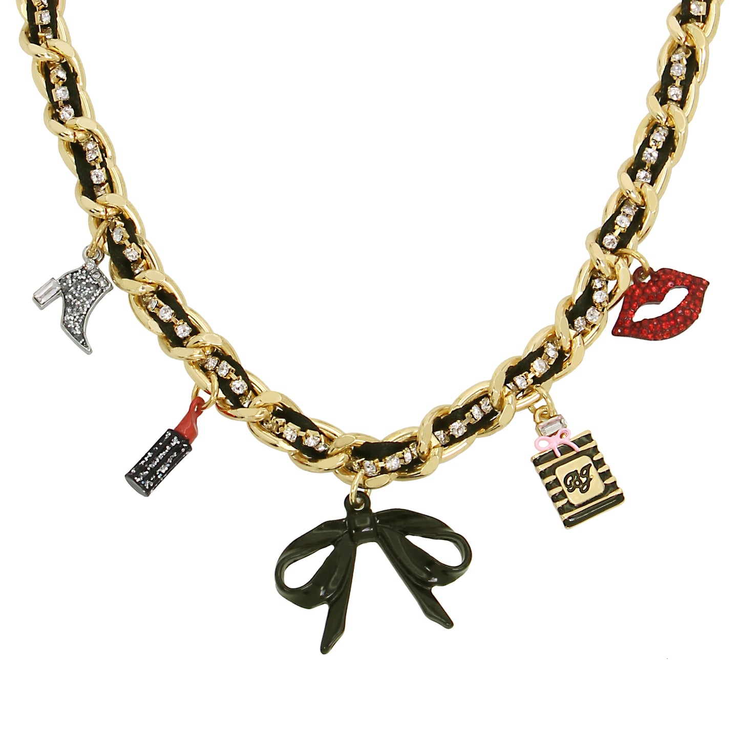 Betsey Johnson Going All Out Charm Chain Necklace