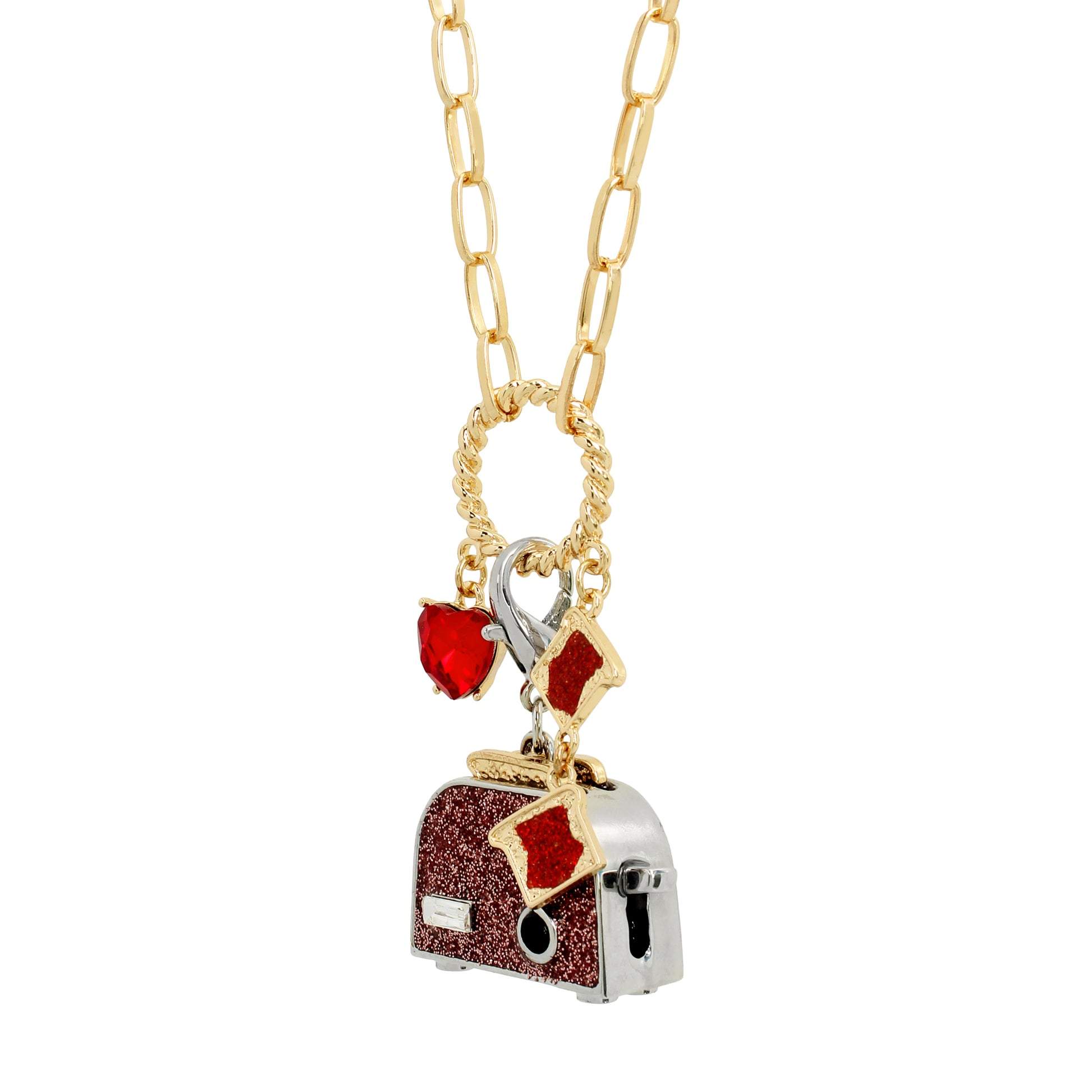 Betsey Johnson Dear Betsey Toaster Charm Pendant Necklace