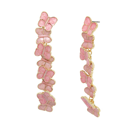 Betsey Johnson Sweetheart Swoon Butterfly Linear Earrings