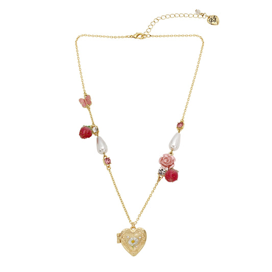 Betsey Johnson Sweetheart Swoon Locket Pendant Necklace