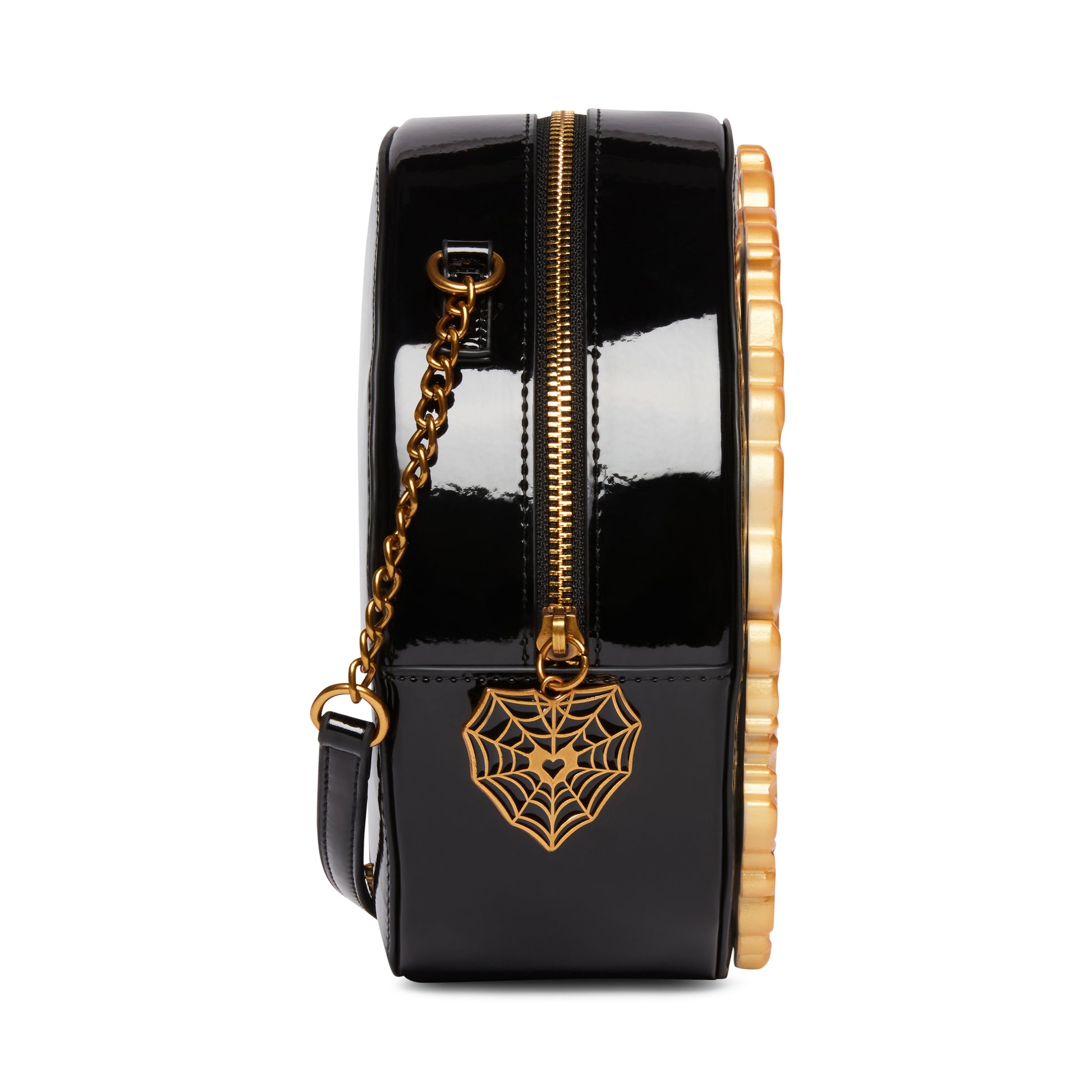 Betsey Johnson Kitsch Golden Mirror Crossbody Bag Black