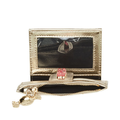 Betsey Johnson Candy Bifold Wallet Gold