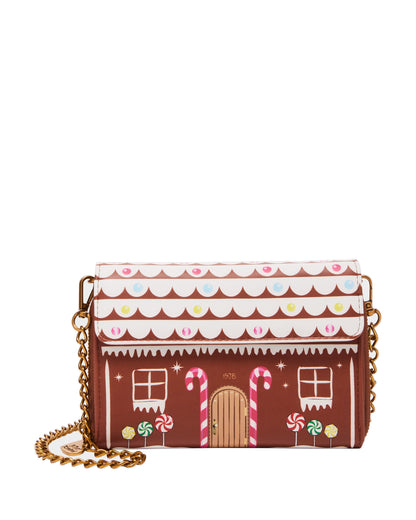 Betsey Johnson Gingerbread House Wallet on a Chain Crossbody Bag