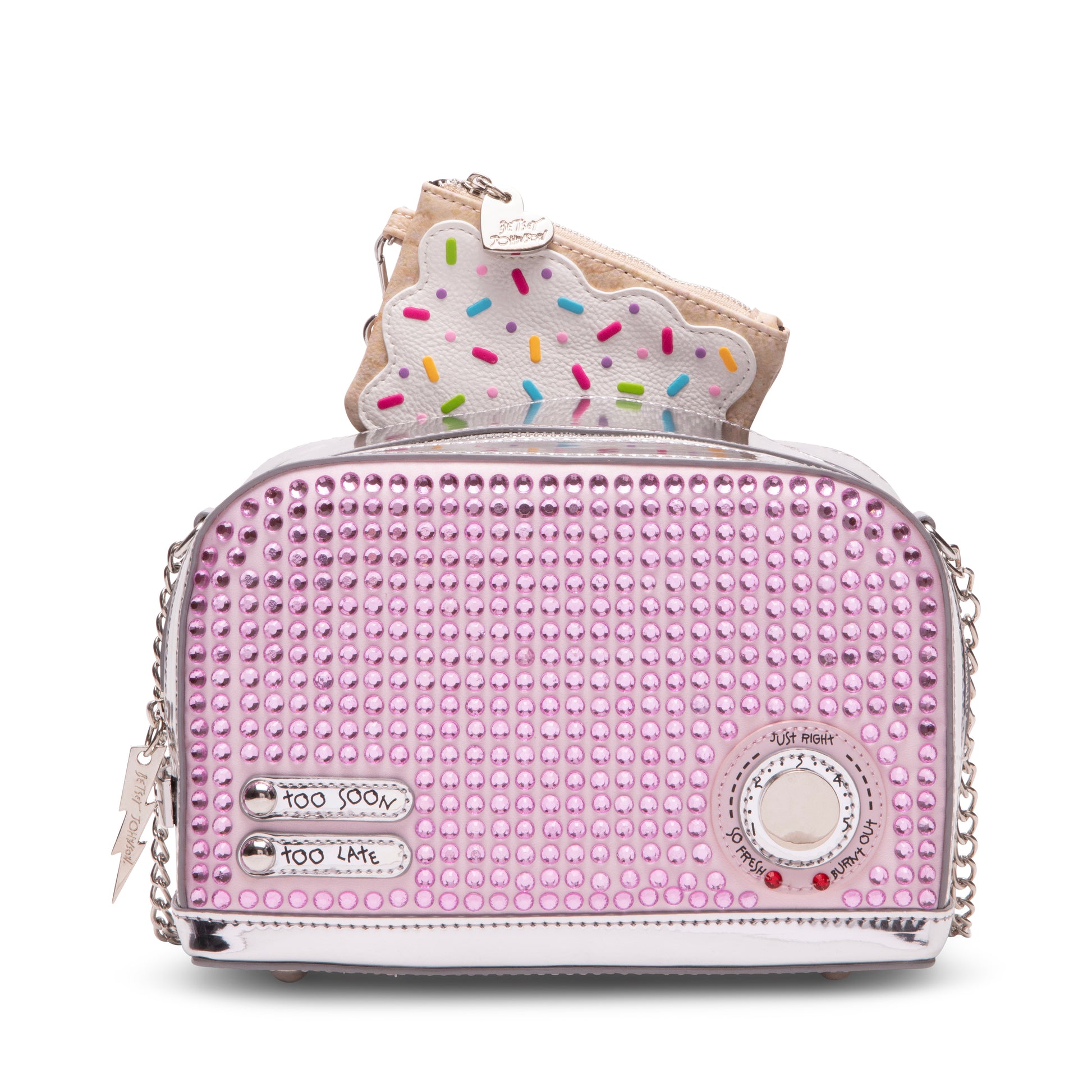 Betsey Johnson Kitsch Get Toasted Crossbody Bag Pink