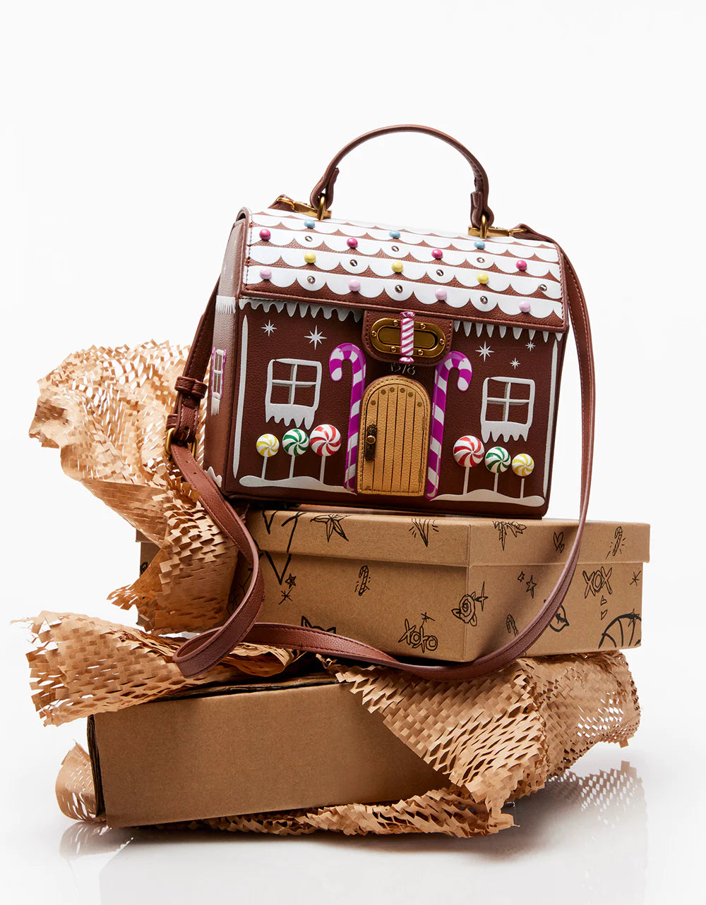 Betsey Johnson Kitsch Gingerbread House Light Up Crossbody Bag