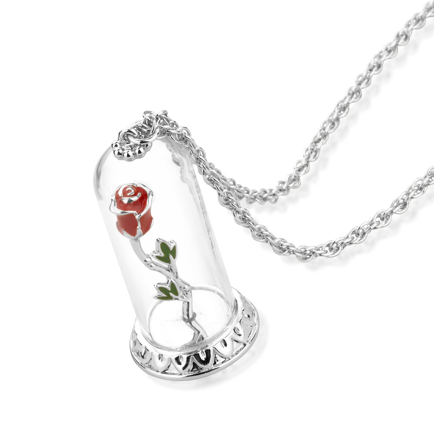  Beauty and the Beast Enchanted Rose Necklace