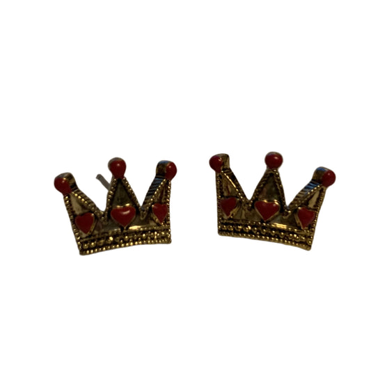 Disney by Couture Kingdom Alice in Wonderland Queen of Hearts Crown Stud Earrings