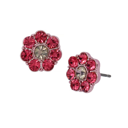 Betsey Johnson Petal To The Metal Flower Stud Earrings