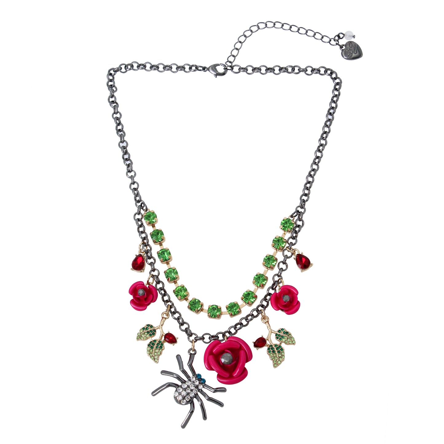 Betsey's 80th Birthday Spider Rose Bib Necklace