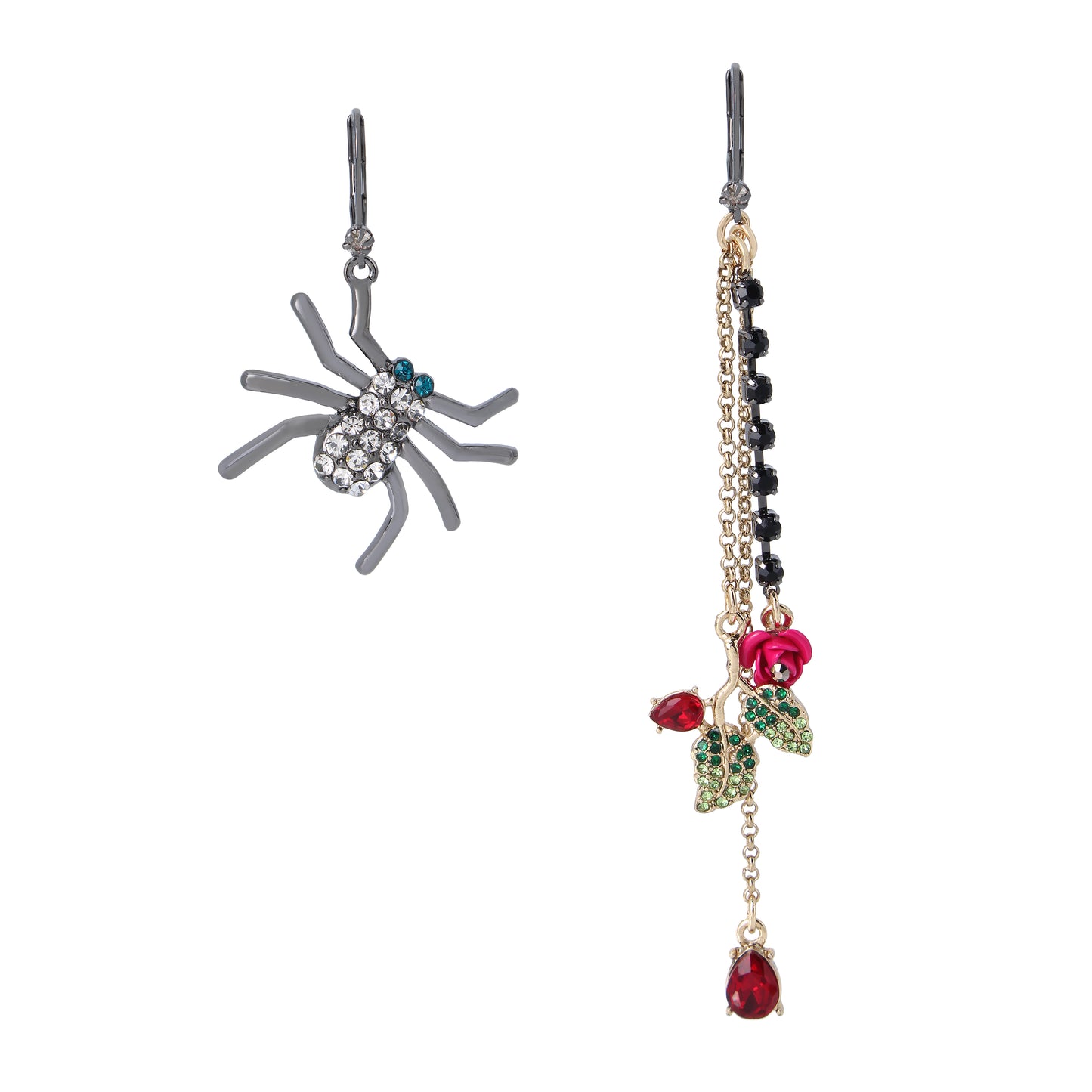 Betsey's 80th Birthday Spider Rose Mismatch Earrings