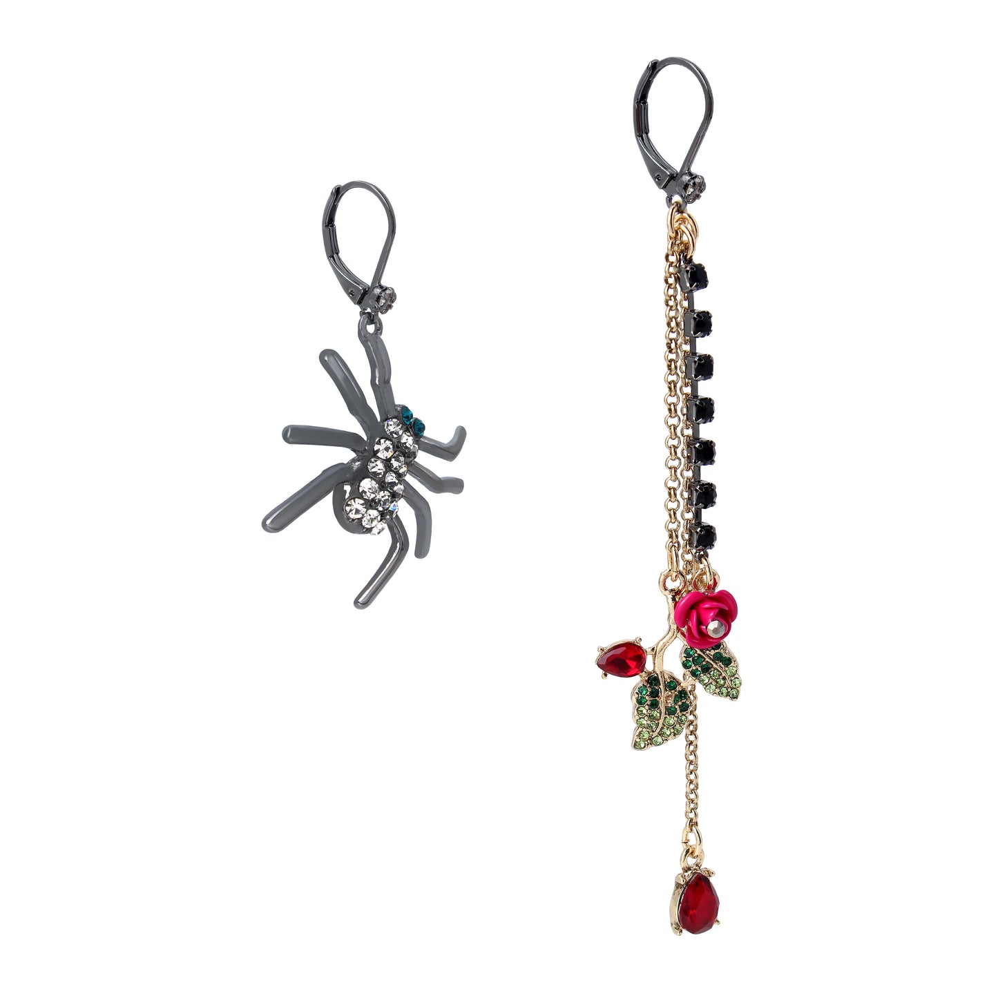 Betsey's 80th Birthday Spider Rose Mismatch Earrings