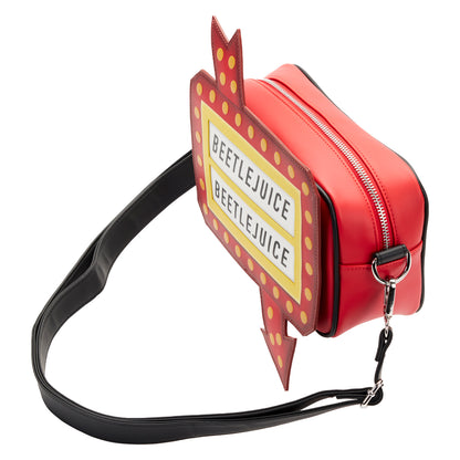 Loungefly Beetlejuice Glow Graveyard Sign Crossbody Bag