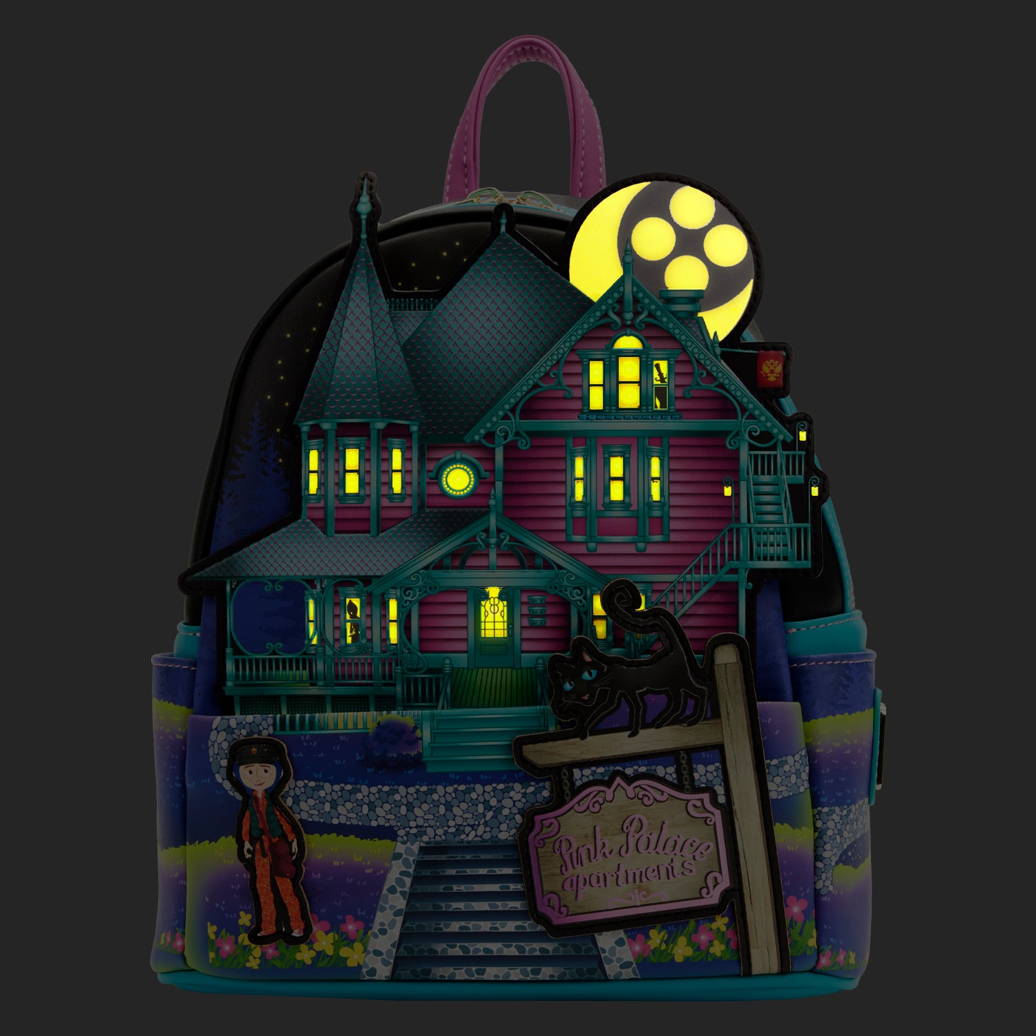 Products Loungefly Laika Coraline Glow in the Dark House Mini Backpack