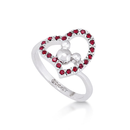 Disney by Couture Kingdom Minnie Mouse Rocks Red Crystal Heart Ring