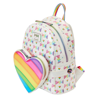 Loungefly Lisa Frank Rainbow Heart Mini Backpack with Waist Bag